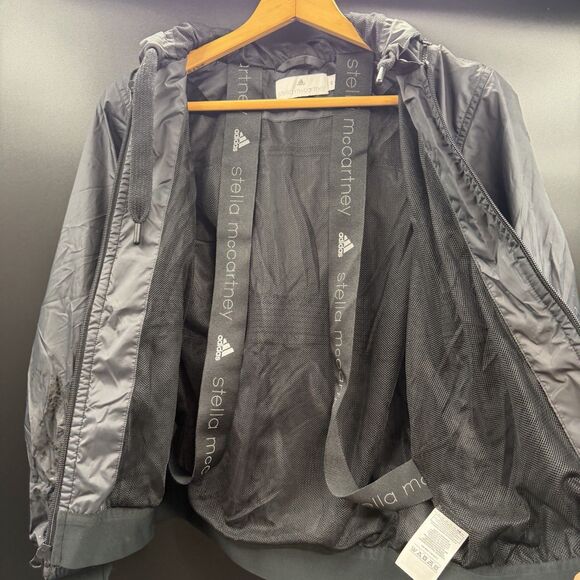 Adidas by Stella McCartney Running Windbreaker Black Jacket Coat Women XS Clima - Picture 11 of 11